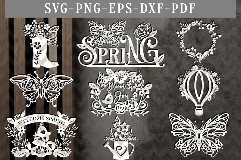 spring-nbsp-papercut-template-bundle-spring-clipart-svg-dxf-pdf
