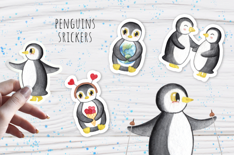 watercolor-penguins