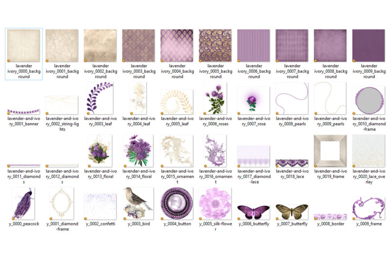 lavender-and-ivory-digital-scrapbook-kit
