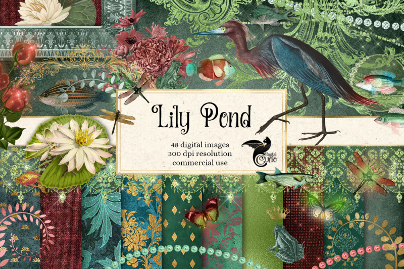 lily-pond-digital-scrapbook-kit