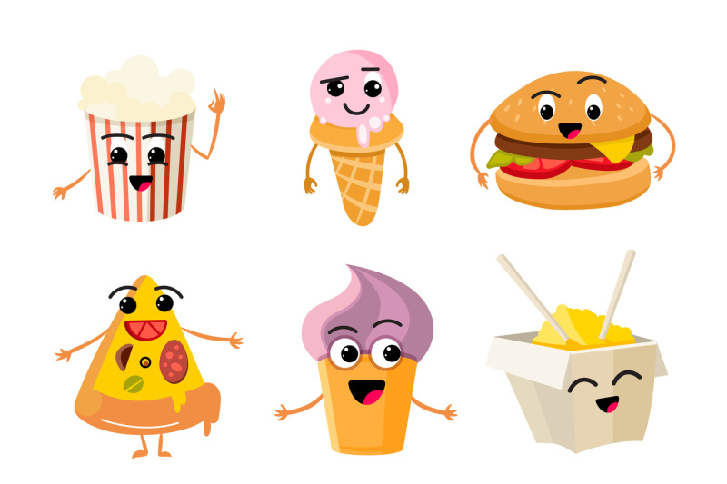 funny-cartoon-fast-food-vector-set