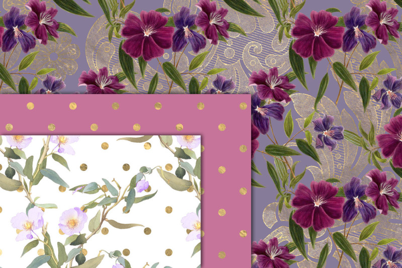 pink-and-purple-floral-digital-paper