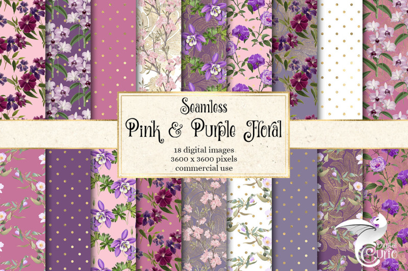 pink-and-purple-floral-digital-paper