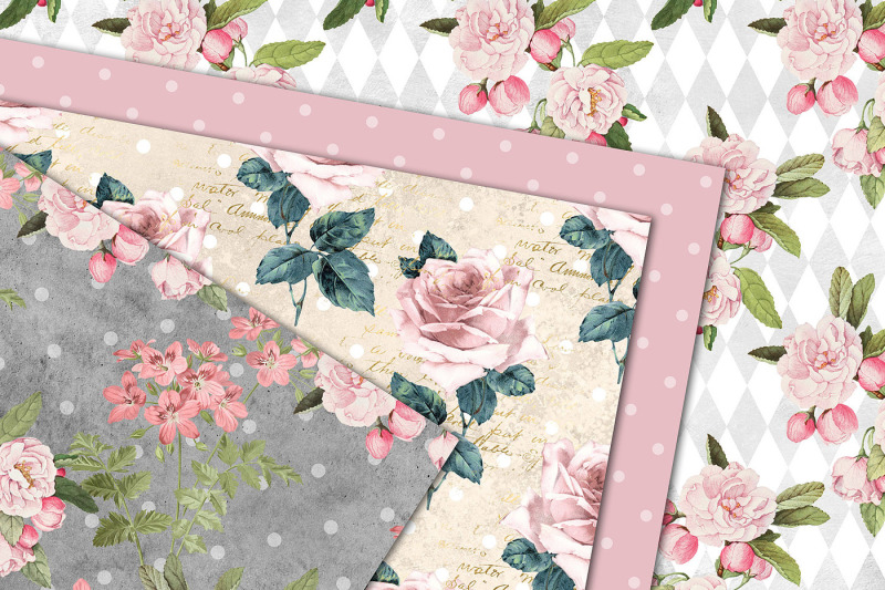 shabby-pink-floral-digital-paper