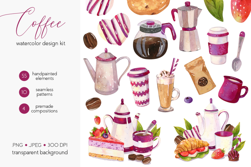 coffee-design-set-watercolor-illustrations