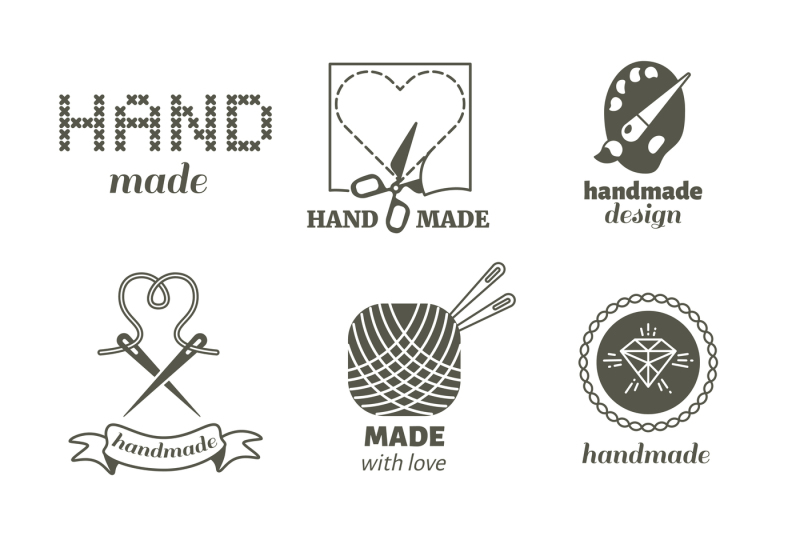 vintage-hipster-handmade-hairstyle-handiwork-vector-badges-labels