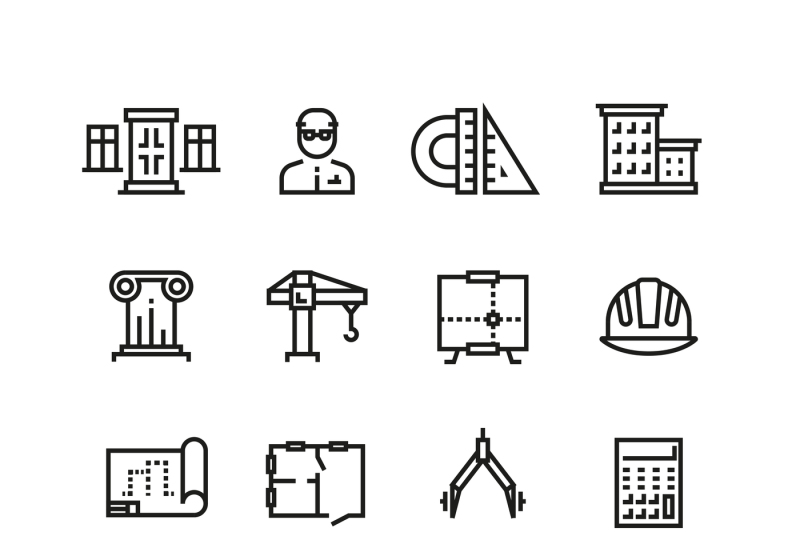 architecture-building-planning-house-construction-line-vector-icons