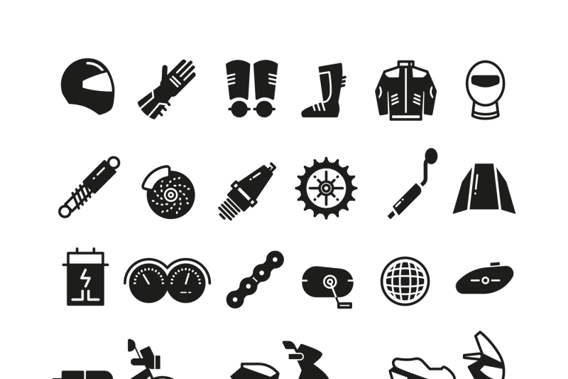 racing-motorcycle-motorbike-parts-and-transportation-vector-icons