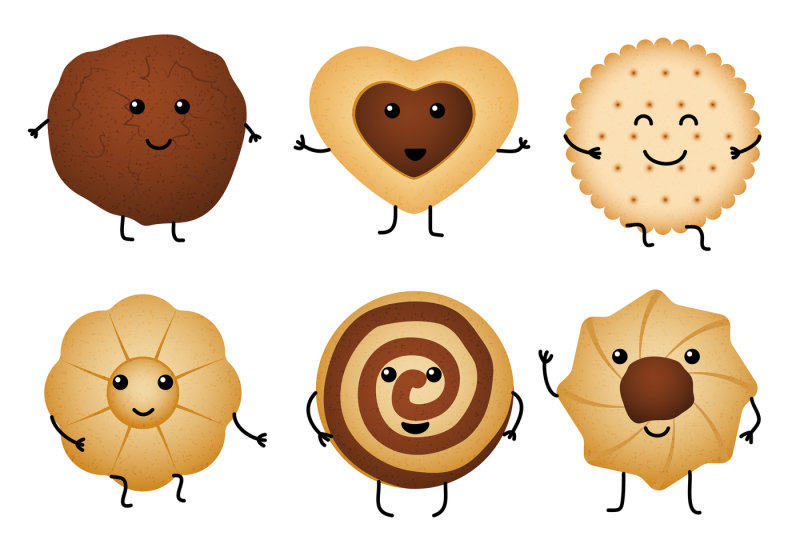 cute-cartoon-funny-cookies-bakery-characters-vector-collection