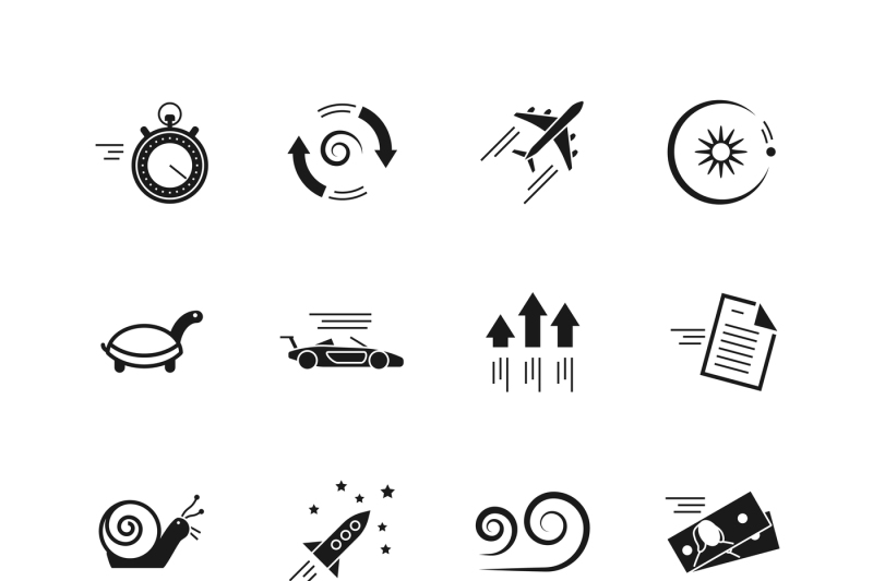 velocity-speed-and-performance-vector-icons-isolated-on-white-backgro