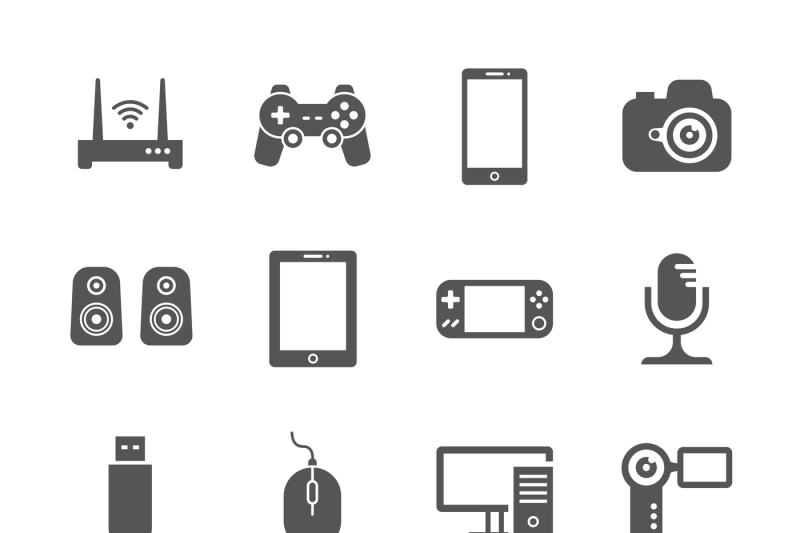 computer-gadgets-and-handheld-digital-device-vector-icons