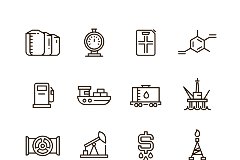 oil-and-gas-manufacturing-and-industrial-equipment-vector-line-icons