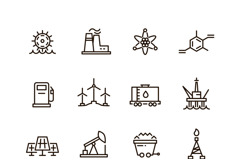 energy-industry-and-power-factory-modern-industrial-vector-line-icons