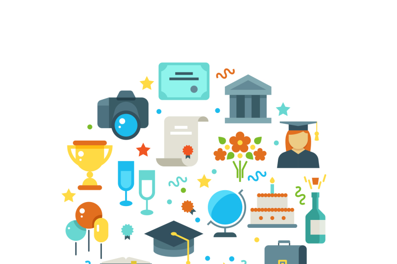 graduation-day-and-learning-vector-concept-with-graduate-party-icons