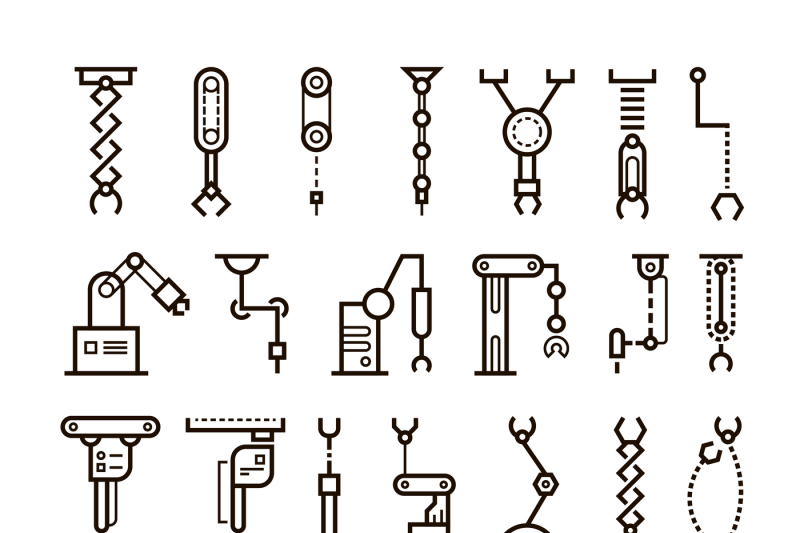 manufacturing-industrial-robot-robotic-arms-vector-line-icons