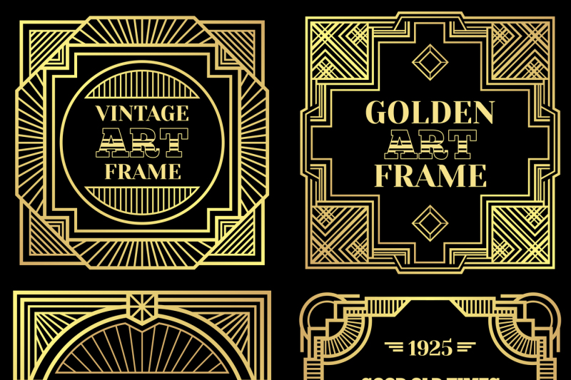 luxury-poster-vector-design-with-gold-frames-in-art-deco-old-classic-s