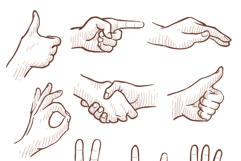 hand-drawing-sketch-man-hands-showing-different-gestures-vector-set
