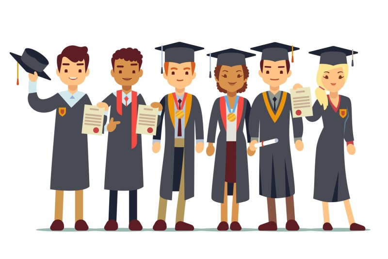 vector-graduation-concept-with-students-college-graduate