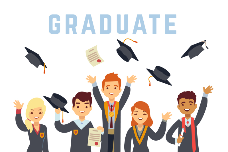 university-young-graduate-students-graduation-and-education-vector-co