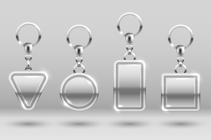 silver-keychains-in-different-shapes-for-house-door-vector-templates