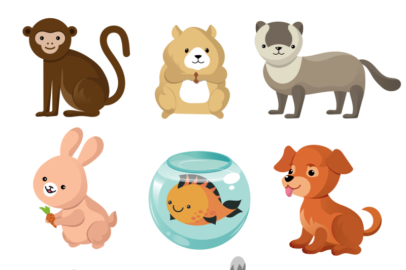 cartoon-cute-home-pets-vector-collection