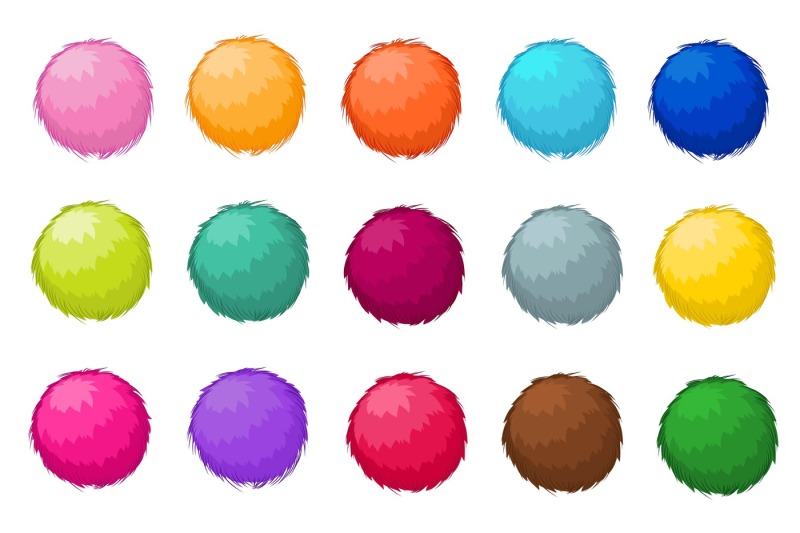 colorful-fluffy-pompom-fur-balls-isolated-vector-set