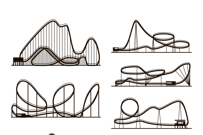 rollercoaster-vector-vector-black-silhouettes-isolated-on-white-amuse