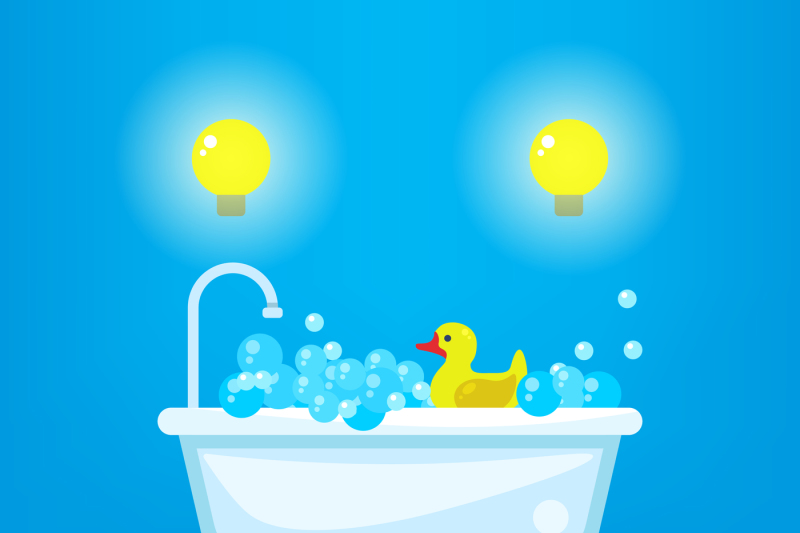 vector-relax-in-bathroom-concept-background-bathtub-with-bubbles-and