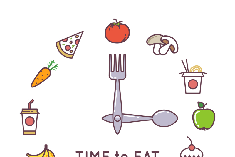 weight-loss-diet-vector-concept-with-clock-and-food-icons