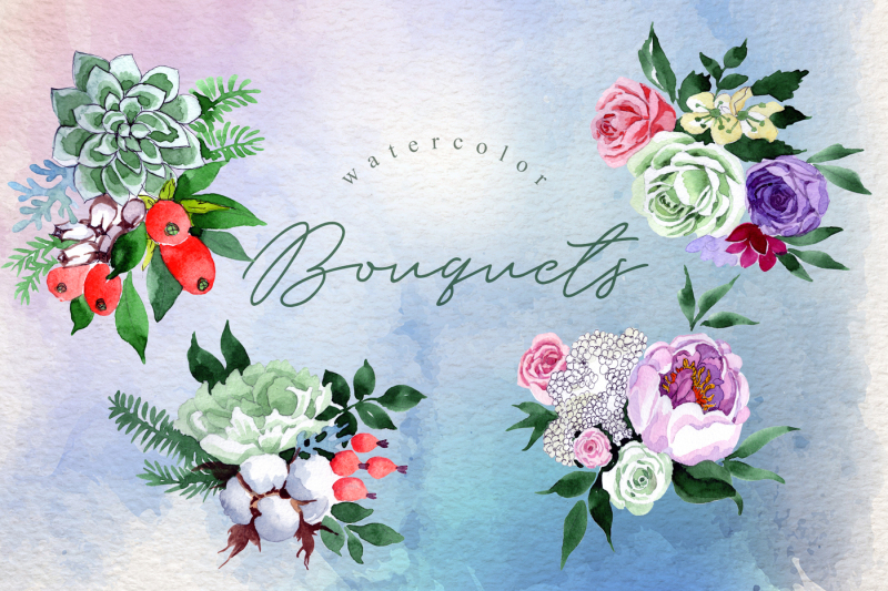 bouquets-blue-watercolor-png