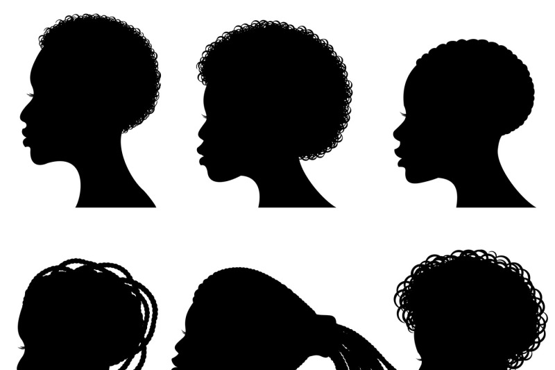 afro-american-young-woman-face-vector-black-silhouettes