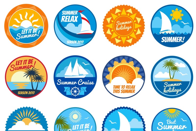 summer-party-vector-labels-and-emblems-with-sun-and-sea-beach