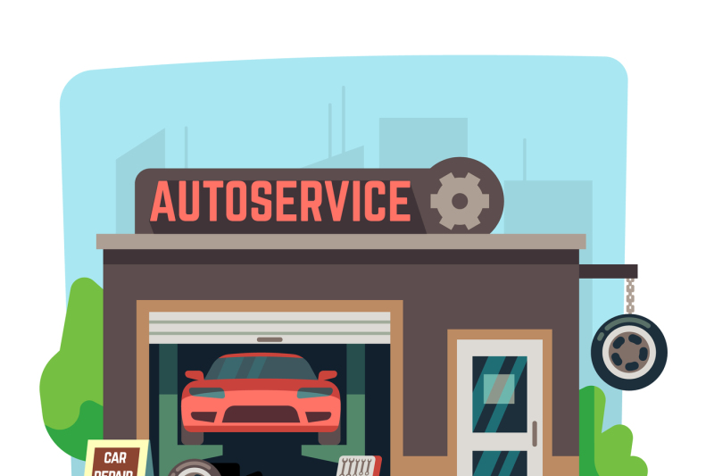 car-repair-mechanic-shop-with-automobile-inside-auto-garage-vector-ill