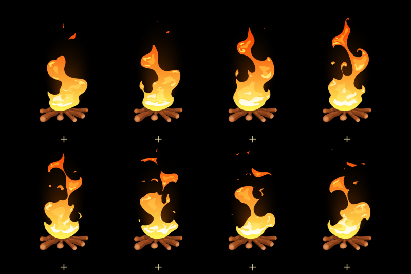 cartoon-vector-bonfire-flame-animated-sprites