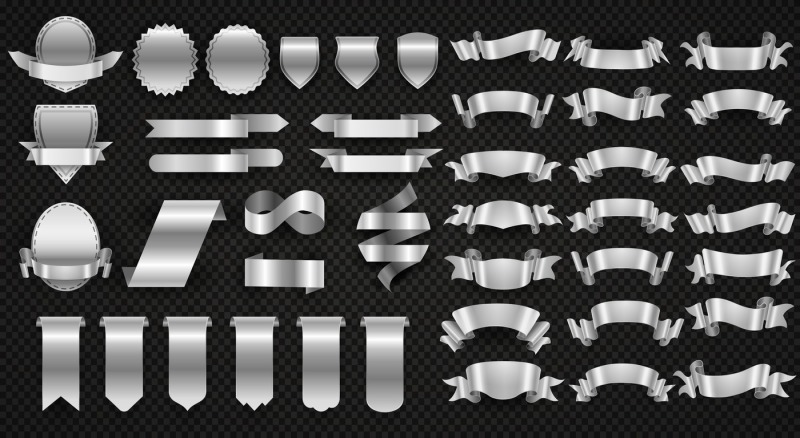 silver-and-steel-ribbons-metal-wrapping-banners-vector-set