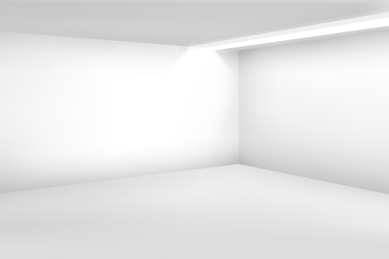 White empty room. 3d modern blank interior. Vector home background By ...
