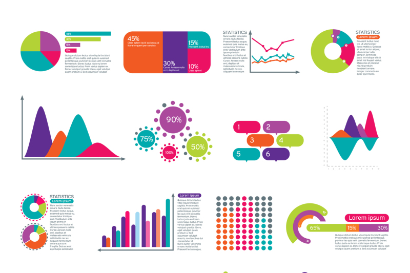 elements-of-infographic-with-flowchart-vector-statistics-diagrams-web