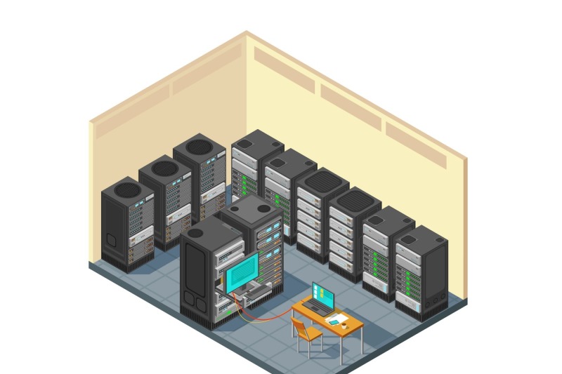 isometric-network-server-room-with-row-of-computer-equipments