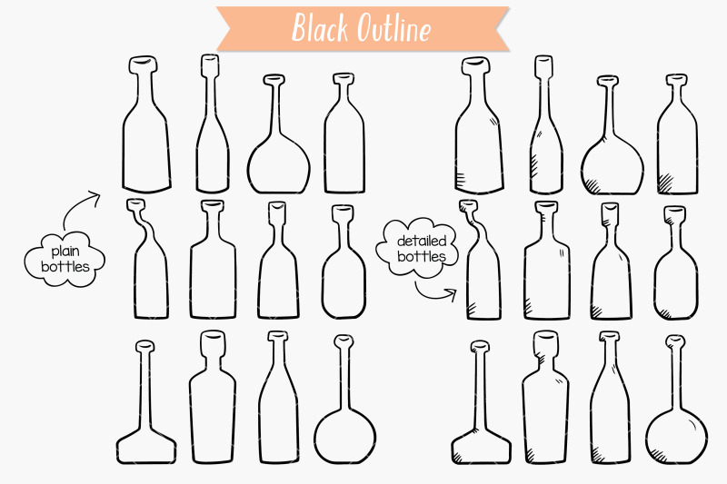 bottles-black-amp-white-hand-drawn-potion-vials-vintage-wine-bottles