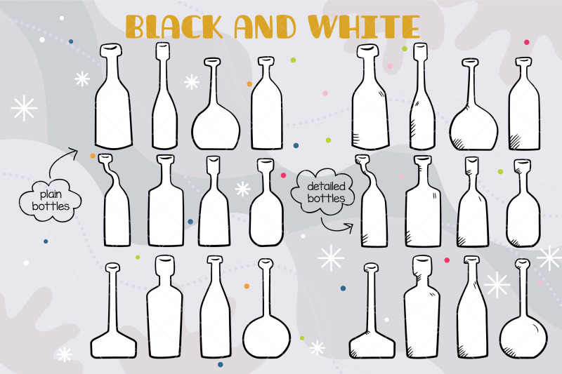 bottles-black-amp-white-hand-drawn-potion-vials-vintage-wine-bottles