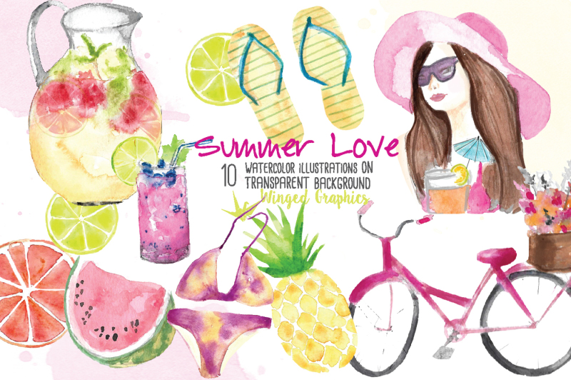summer-love-watercolor-illustrations
