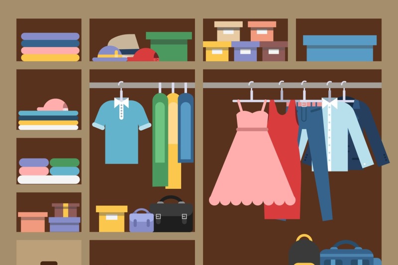 large-wardrobe-with-different-clothes-vector-illustration-in-flat-sty