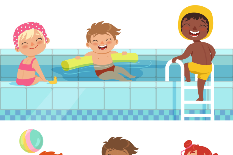 summer-water-games-in-aquapark-cartoon-illustrations-of-funny-kids