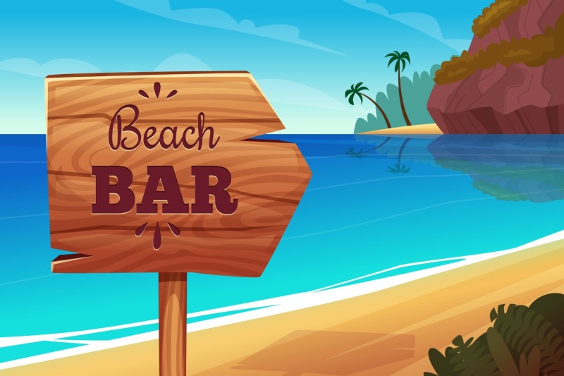 summer-background-with-wooden-signboard-on-the-beach