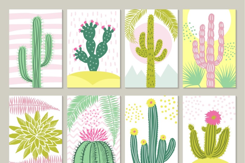 cards-template-with-pictures-of-cactuses