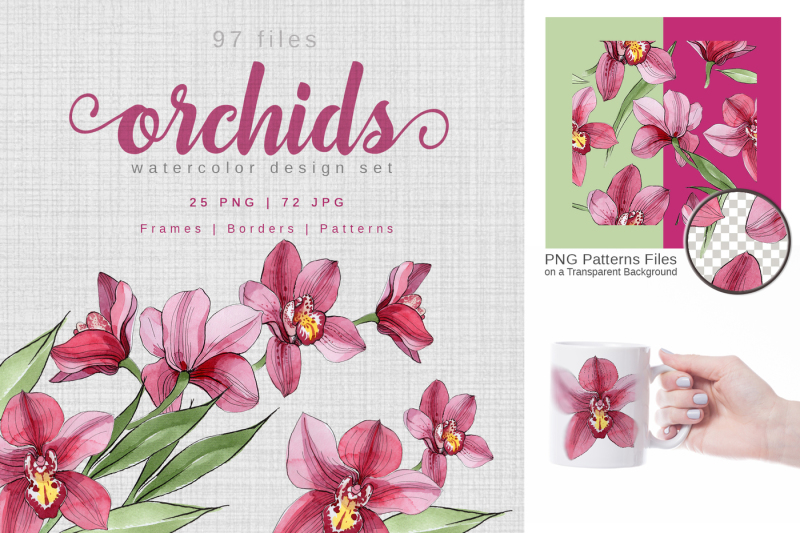 pink-orchids-watercolor-png