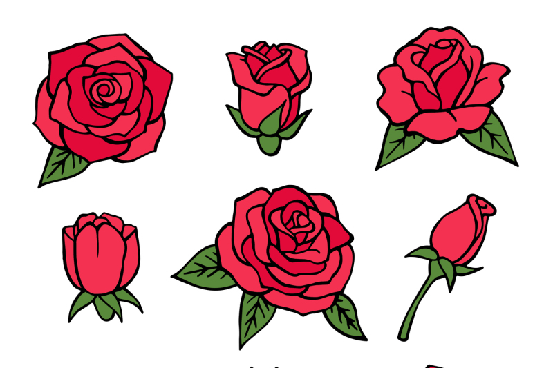vector-pictures-set-of-various-roses-love-symbols