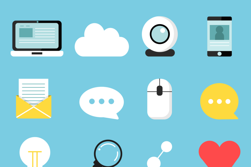 web-icons-set-of-various-symbols-for-blogging-and-broadcasting