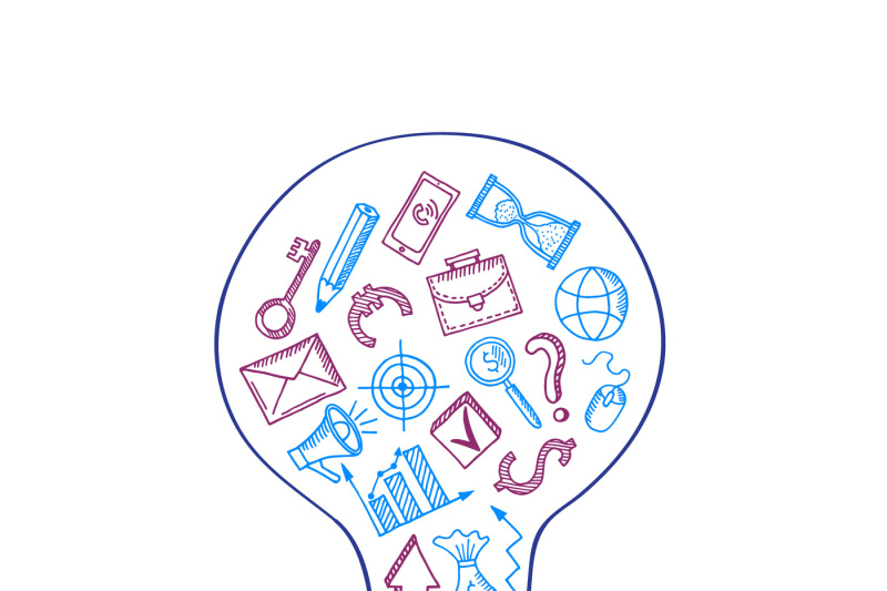 vector-business-doodle-icons-in-lightbulb-concept-illustration