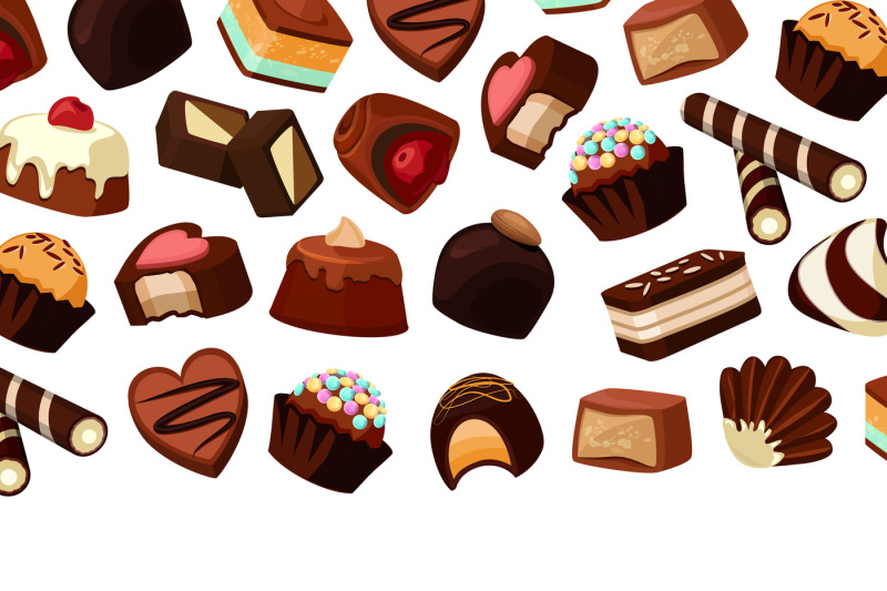 vector-background-with-place-for-text-and-cartoon-chocolate-candies